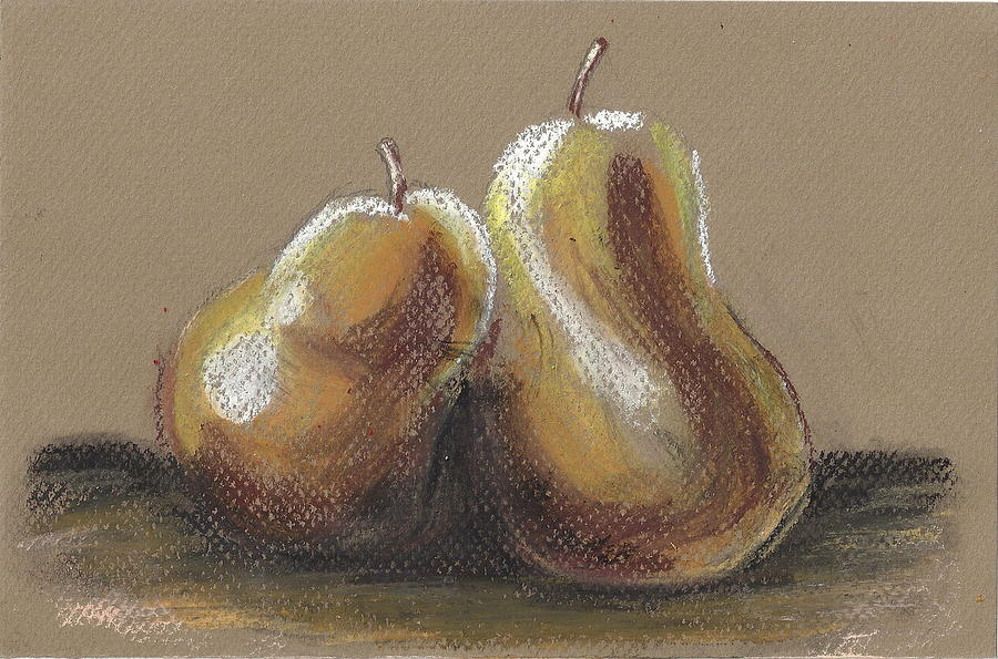 Golden pears Painting by Hae Kim