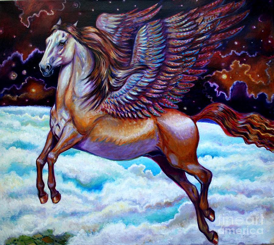 Golden Pegasus Painting by Robin Reed Masek - Fine Art America