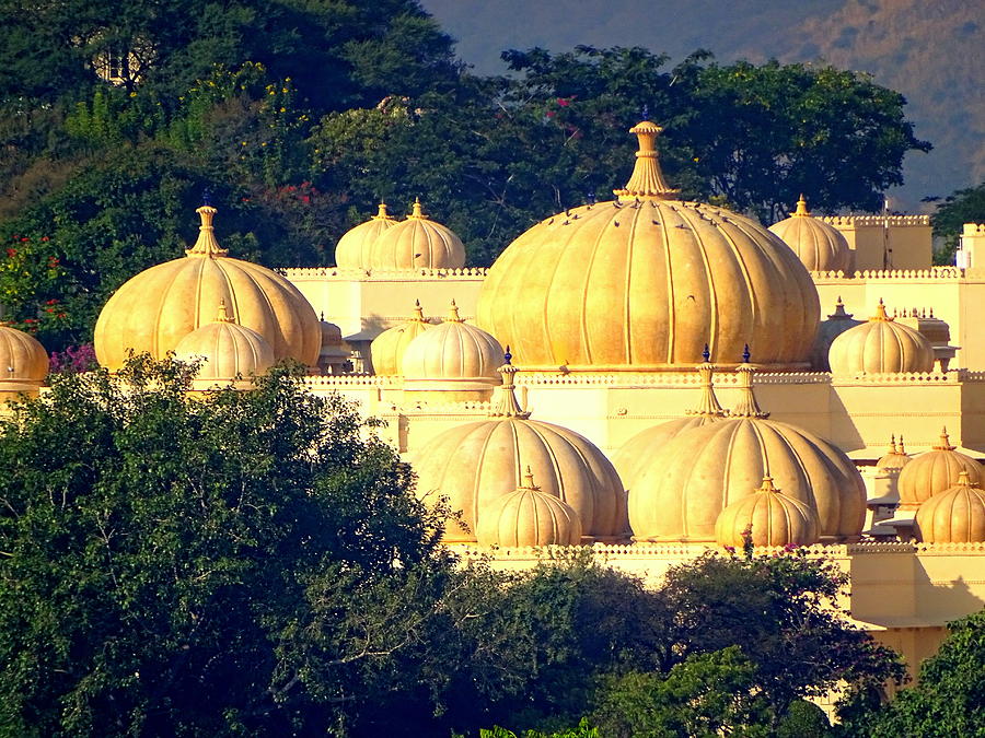 Golden Pumpkins Udaipur Lake Architecture Rajasthan India Photograph by Sue Jacobi