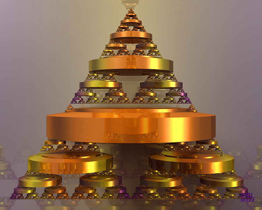 Golden Pyramid Digital Art by Manny Lorenzo