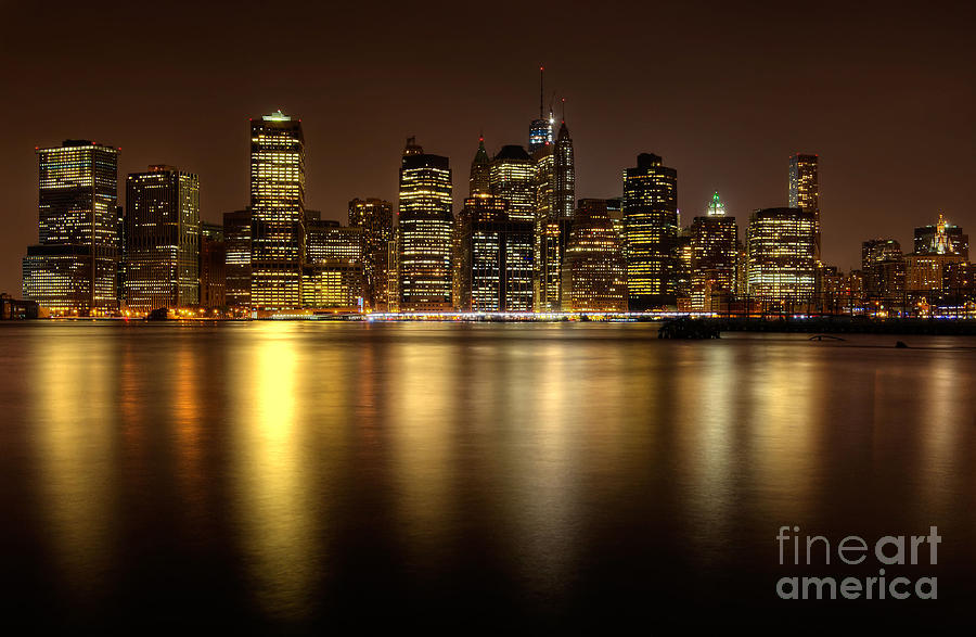 Golden Reflections of Manhattan Photograph by Cathy Alba