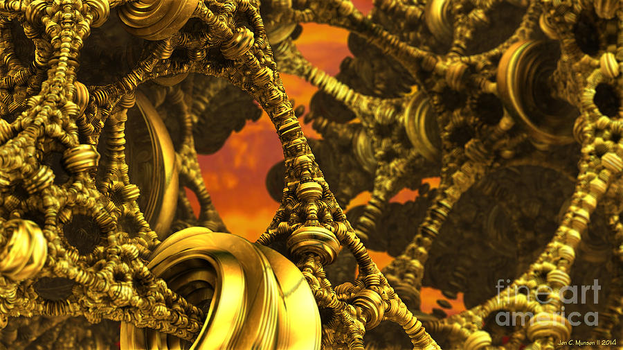 Golden Rings N Things Digital Art by Jon Munson II