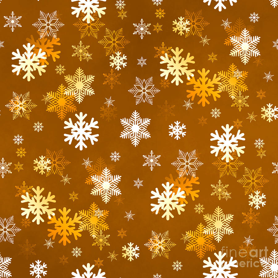 Golden Snowflakes Digital Art by Henrik Lehnerer