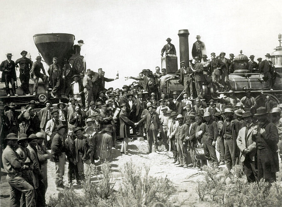 Golden Spike Ceremony, 1869 Photograph by Science Source
