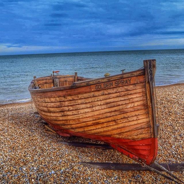 Boat Photograph - Golden Spray. Deal Kent. #boat #sea by David Cook