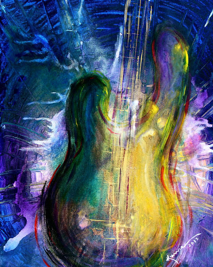 Music Painting - Golden Strings by Kume Bryant