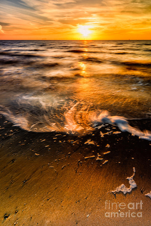 Pebbles Photograph - Golden Sunset by Adrian Evans