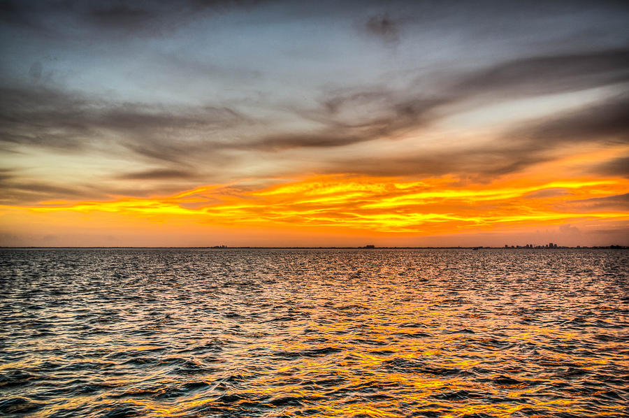 Golden Sunset Cape Florida Photograph by George Kenhan