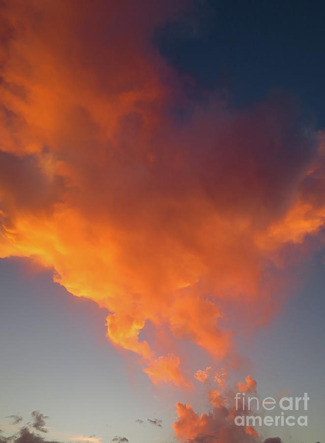 Golden Sunset Clouds.  Photograph by Robert Birkenes