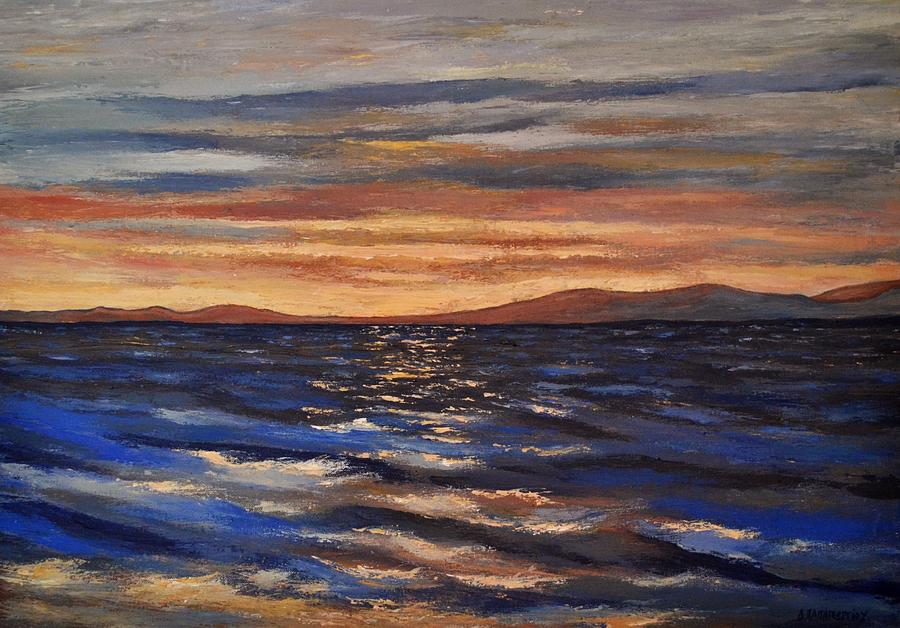 Nature Painting - Golden Sunset by Dimitra Papageorgiou