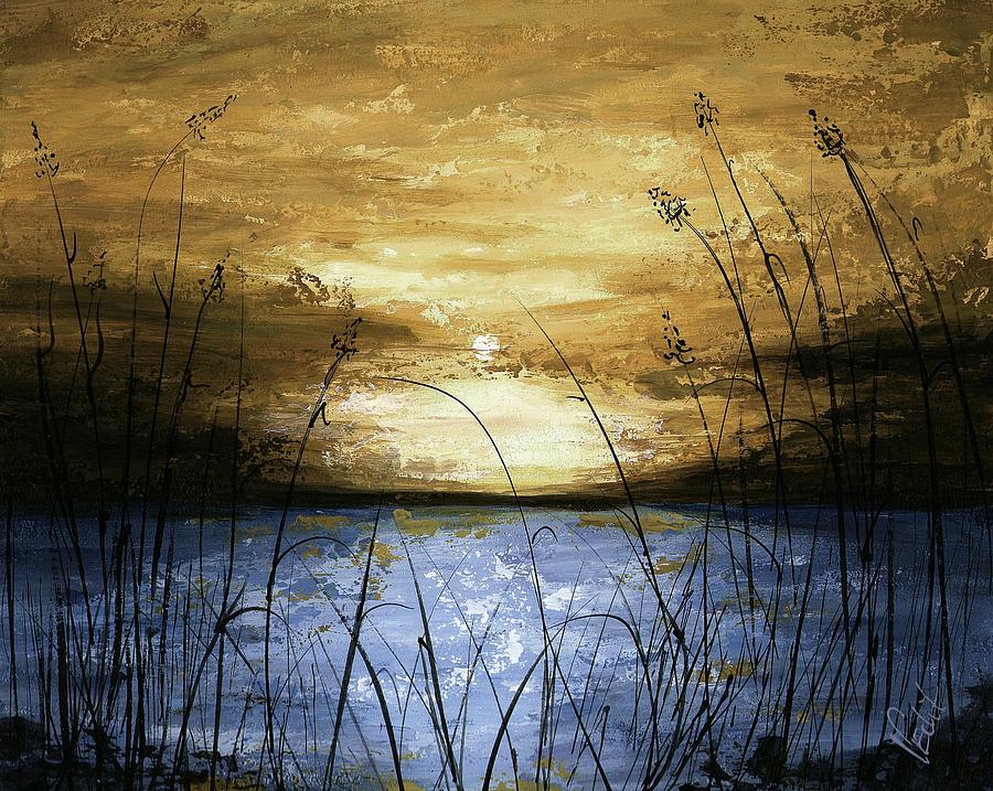 Golden Sunset Painting by Edit Voros - Fine Art America