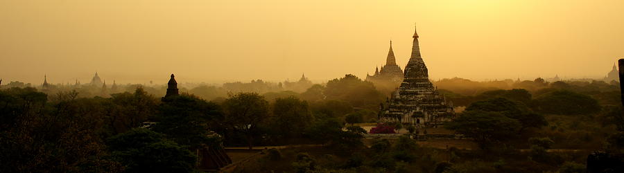 Golden Sunset In Old Bagan Photograph by Nigel Killeen