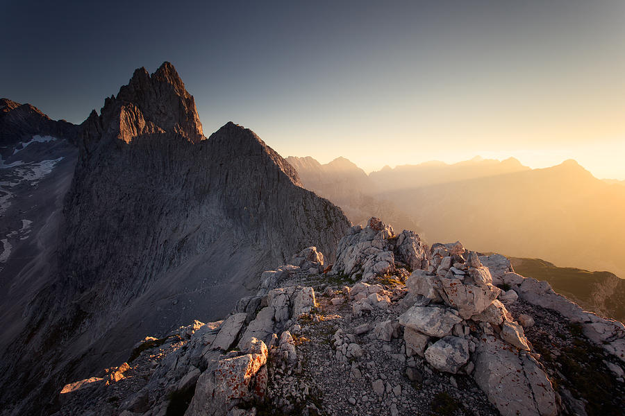 Golden sunset in the alps Photograph by Maximilian Zimmermann, Germany