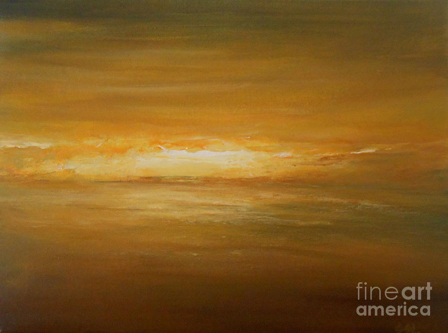 Sunset Painting - Golden Sunset by Jane See