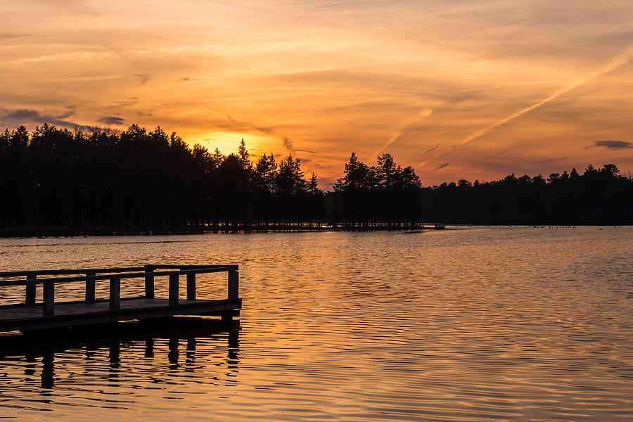 Golden Sunset Lake Horicon Lakehurst NJ Photograph by Terry DeLuco