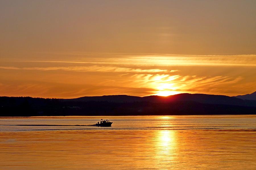 Golden Sunset On Quadra Island Photograph