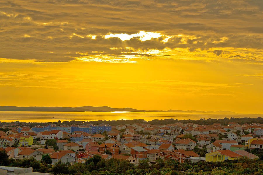 Golden sunset over town of Zadar Photograph by Brch Photography