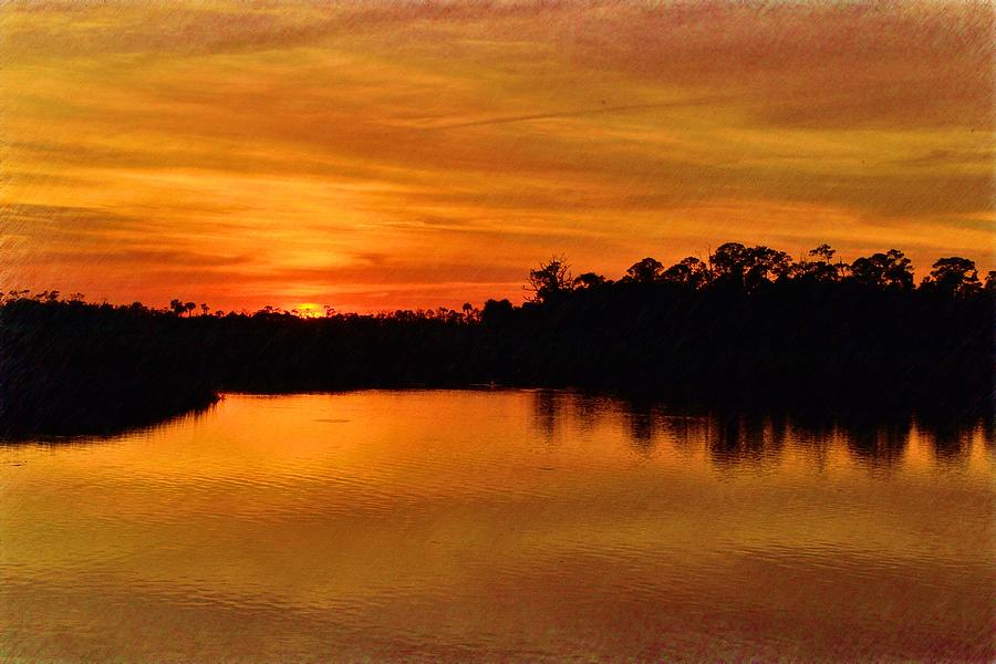 Golden Sunset Reflections Photograph by Richard Zentner