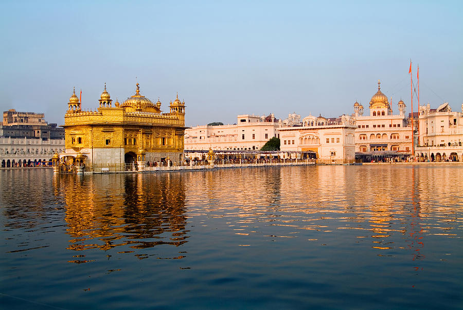 Golden Temple Photograph - Golden Temple and Akal Takht by Devinder Sangha