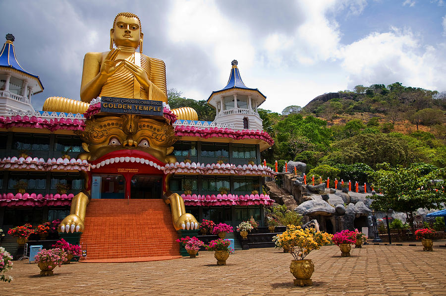 Architecture Photograph - Golden Temple in Dambulla. Sri Lanka by Jenny Rainbow