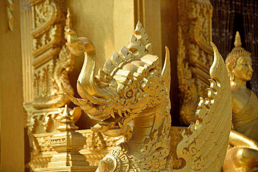 Golden Temple Wat Paknam Jolo Photograph by Robert Kennett
