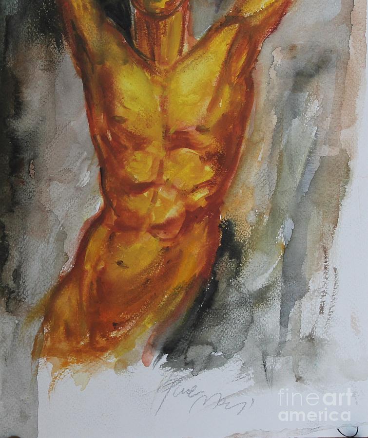 Nude Painting - Golden Tensione by Pal Mezei