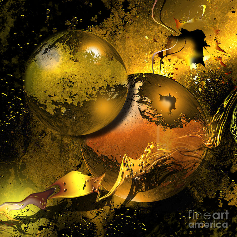 Planet Digital Art - Golden things by Franziskus Pfleghart