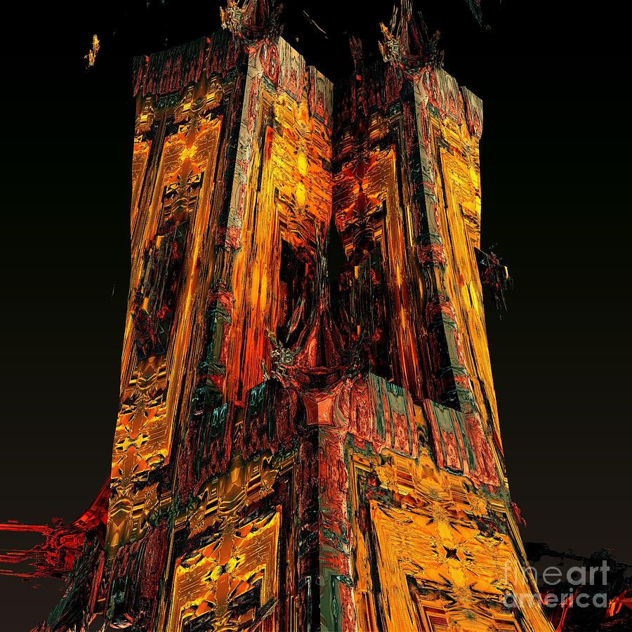 Digital Digital Art - Golden Tower by Bernard MICHEL Digital Digital Art - Golden Tower by Bernard MICHEL