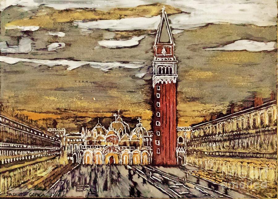 Golden Venice Painting by Jasna Gopic