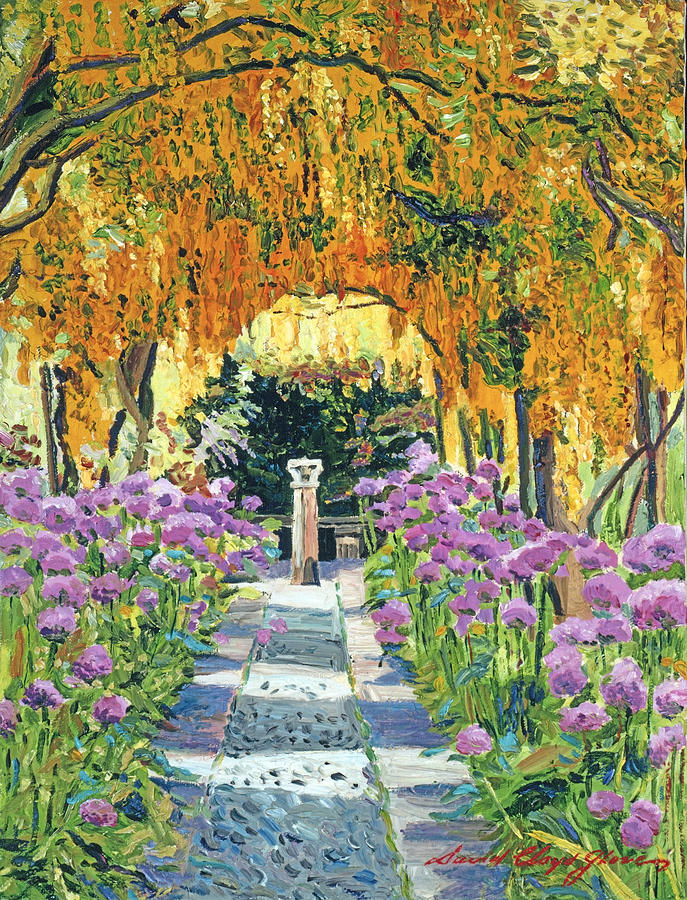 Garden Painting - Golden Walk by David Lloyd Glover