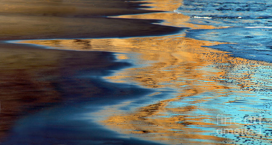 Golden Water Reflections Point Reyes National Seashore Digital Art by Wernher Krutein