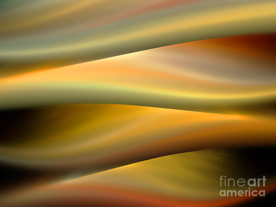 Golden Waving Digital Art by Klara Acel