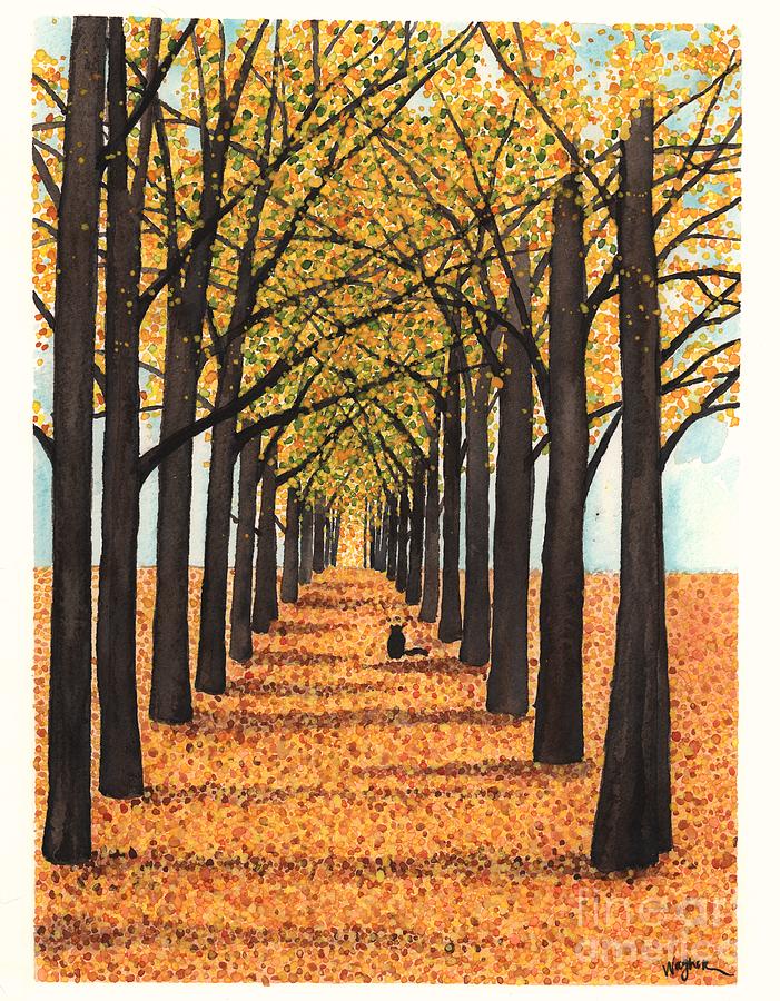Golden Way Painting by Hilda Wagner