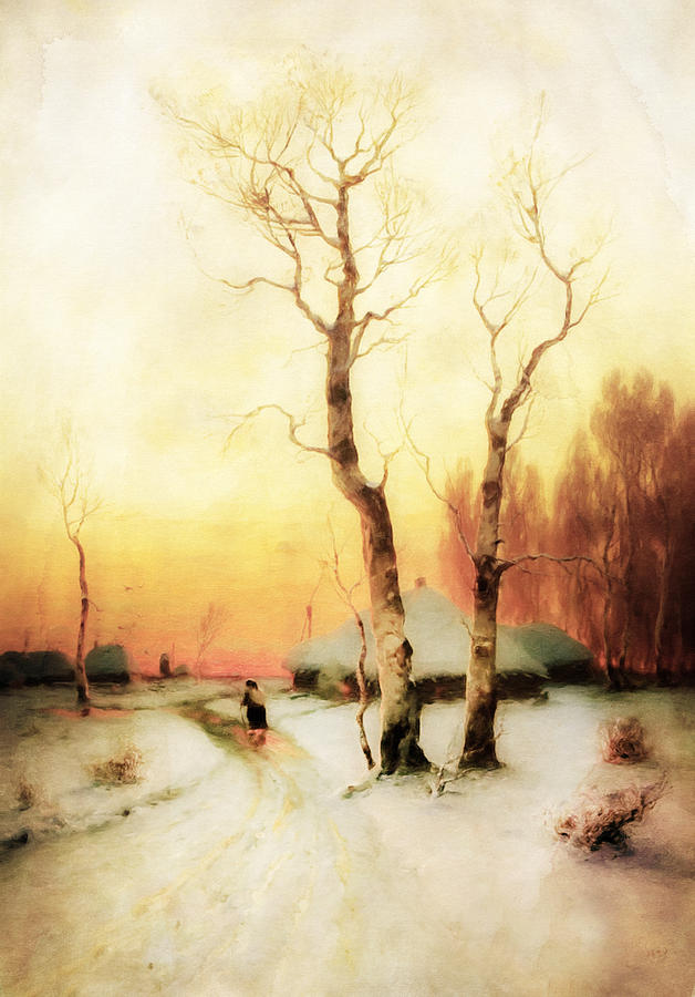 Vintage Painting - Golden Winter Of Forgotten Dreams by Georgiana Romanovna
