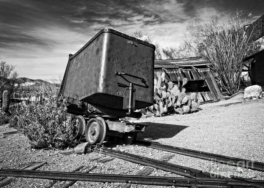Mining Car Black and White Photograph by Lee Craig