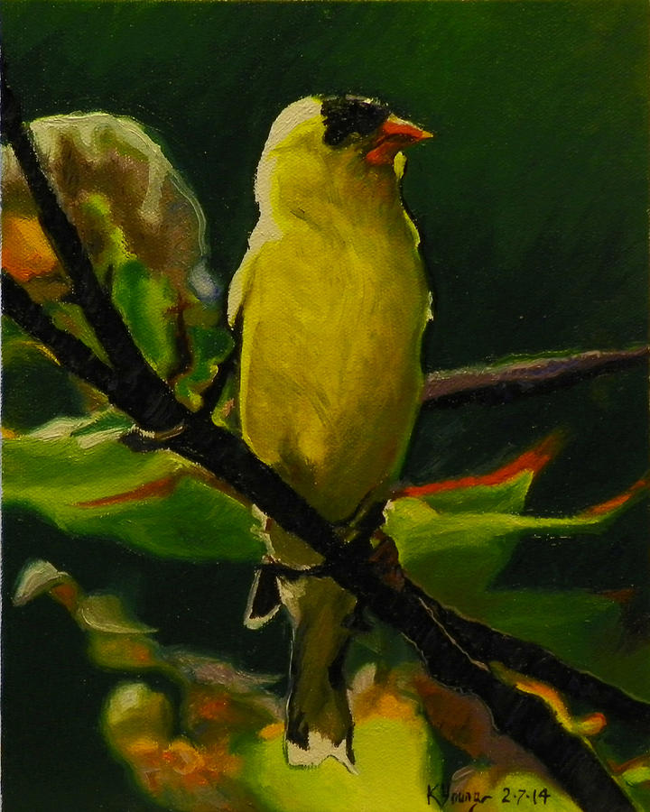 Goldfinch Painting by Kenneth Young