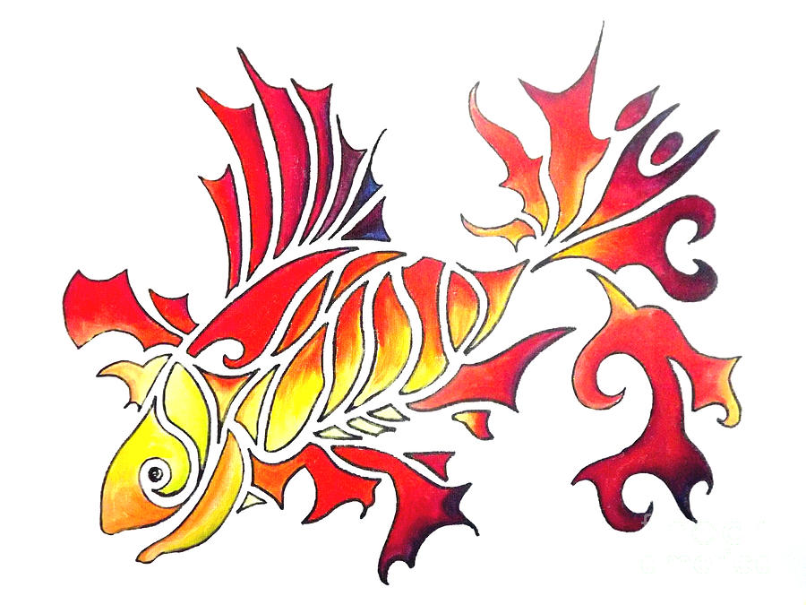Goldfish 1 Drawing by Diane Ellingham