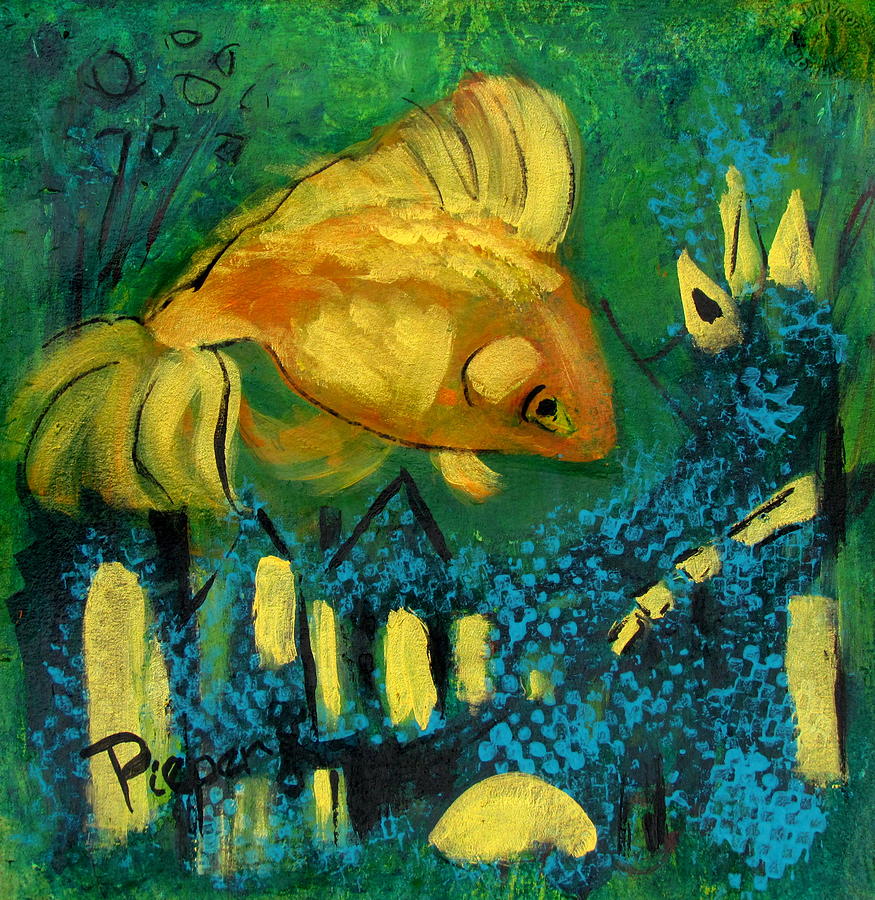 Goldfish Set to Go Rogue Painting by Betty Pieper