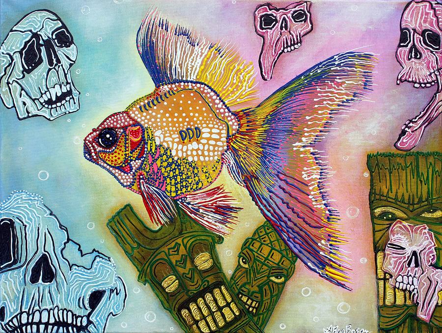 Goldfish Painting - Goldfish Spirits by Laura Barbosa