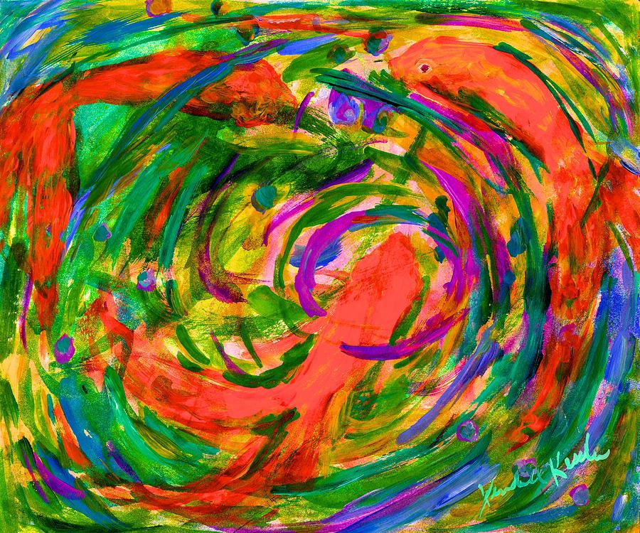 Goldfish Swirl Painting by Kendall Kessler