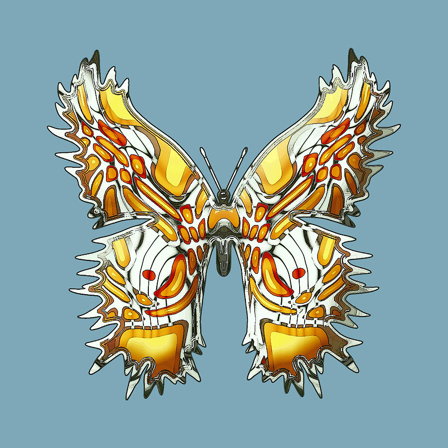 Goldfly Butterfly Digital Art by Deborah Runham