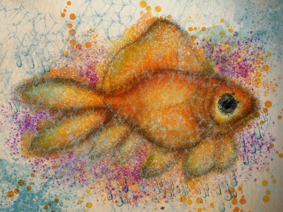 Splatters Digital Art - Goldie Bug by Lisa Schwaberow