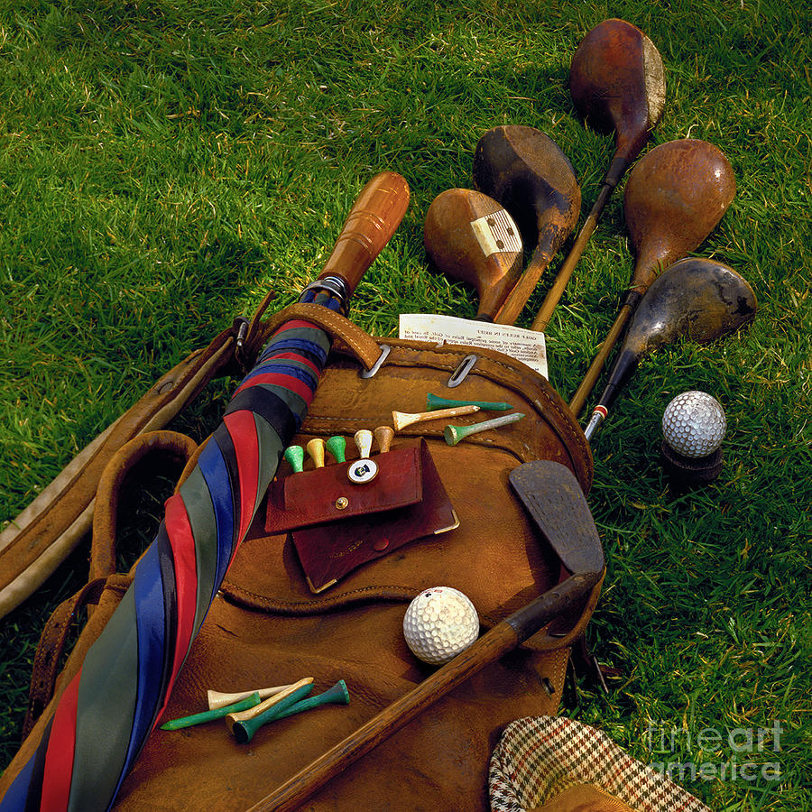 Vintage Photograph - Golf Bag by MGL Meiklejohn Graphics Licensing