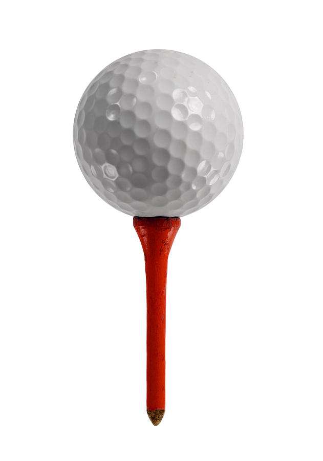 Golf Ball on Red tee Photograph by Colevineyard
