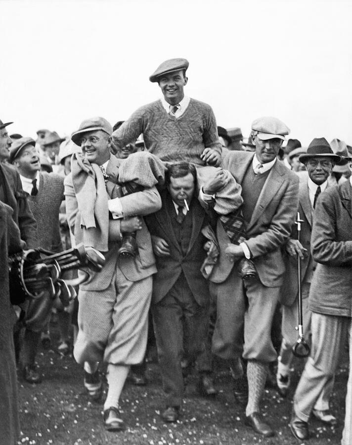 Golf Champion Celebrates Photograph by Underwood Archives