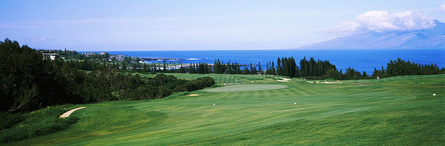 Golf Photograph - Golf Course At The Oceanside, Kapalua by Panoramic Images