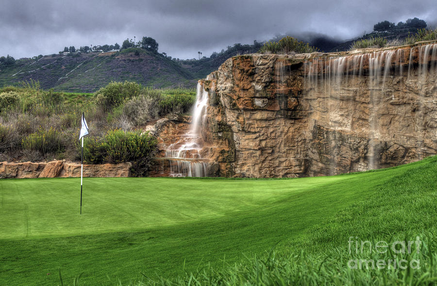Golf Course Waterfall Photograph by Eddie Yerkish