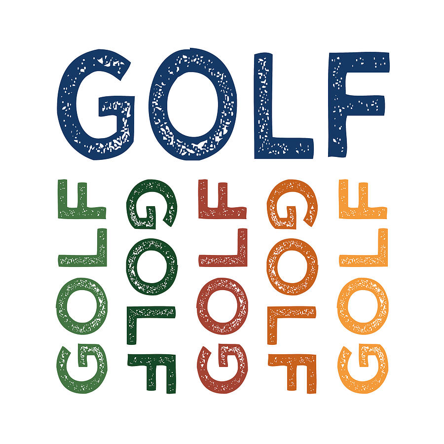 Primary Colors Digital Art - Golf Cute Colorful by Flo Karp