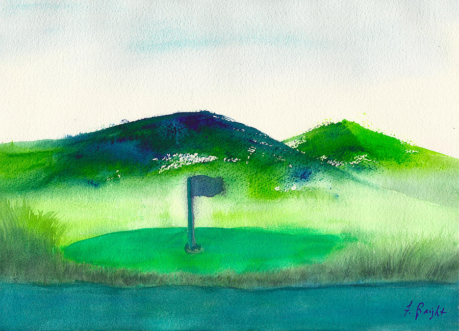 Golf Green Painting by Frank Bright