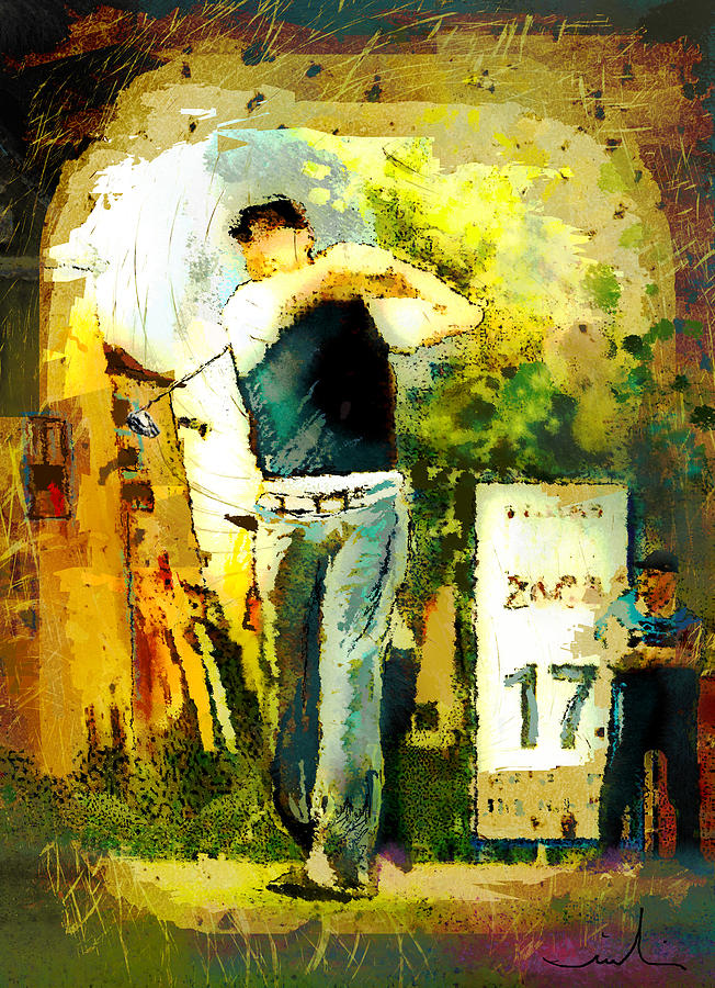 Golf Hole 17 Painting by Miki De Goodaboom